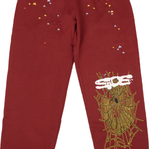 Sp5der Sweatpants Maroon