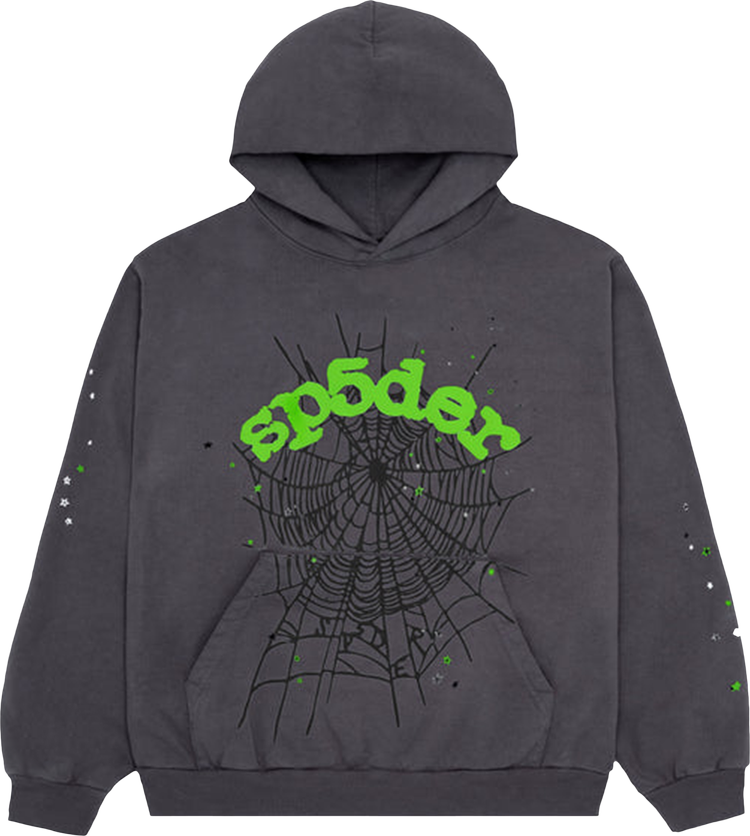 Sp5der Wait Web Hoodie Slate (3)