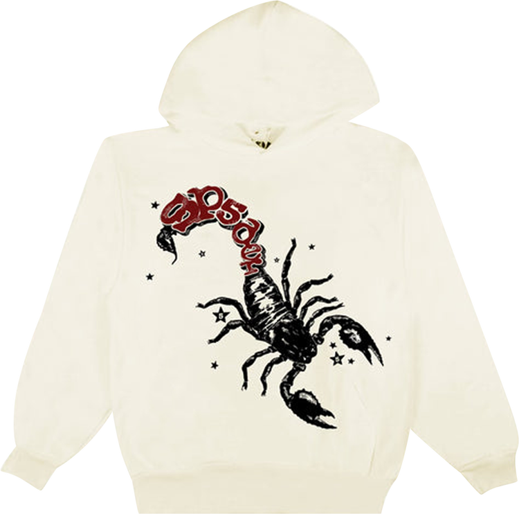 Sp5der x Mariah The Scientist Scorpion Hoodie Cream